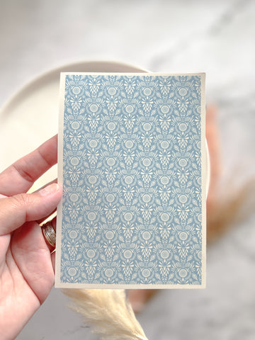 1 Sheet, Approx 13x90cm, Floral Print Water Decal Image Transfer for Polymer Clay / Ceramics